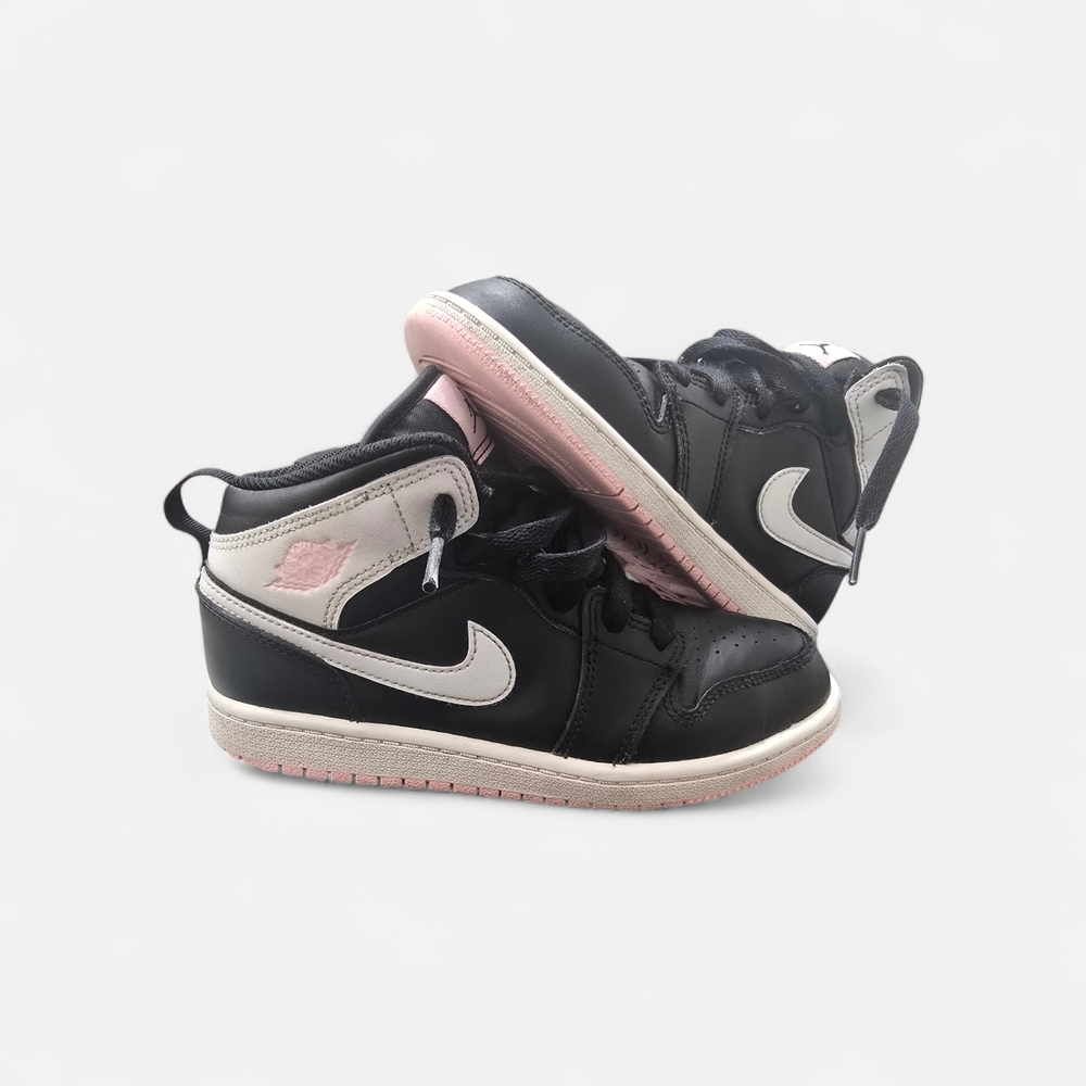 Kids Black and Pink Nike Jordans